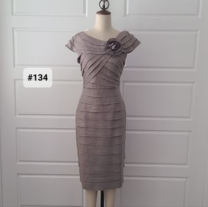 Gray Short Sheath Formal Dress